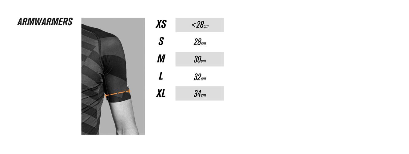 arm warmers size chart